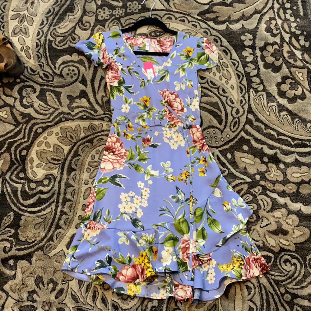 Blue floral dress
